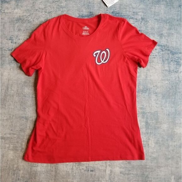 NWT! Womens Majestic MLB Red Washington Nationals Tee XXL - Picture 5 of 7